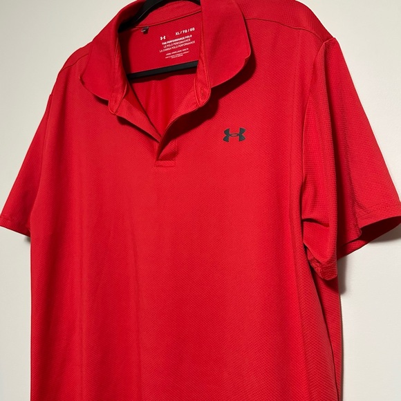 Under Armour XL Mens Red Short Sleeve Golf Polo Shirt - Picture 3 of 8